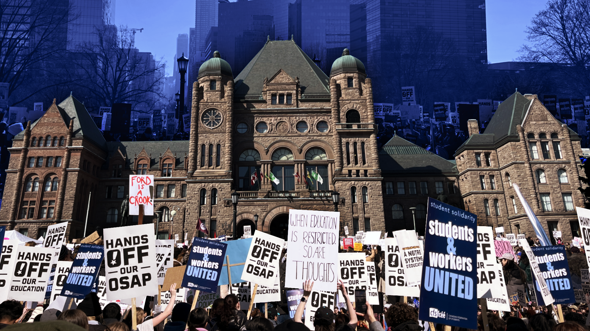 Students Protest OSAP Changes at Hands Off Our Education Rally
