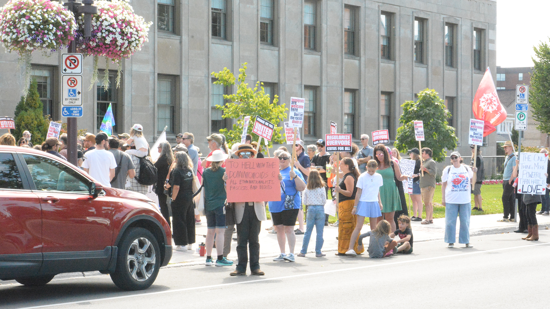 Community Rallies Against White Nationalist Postering; Far-Right Dipshits Nowhere to be Seen