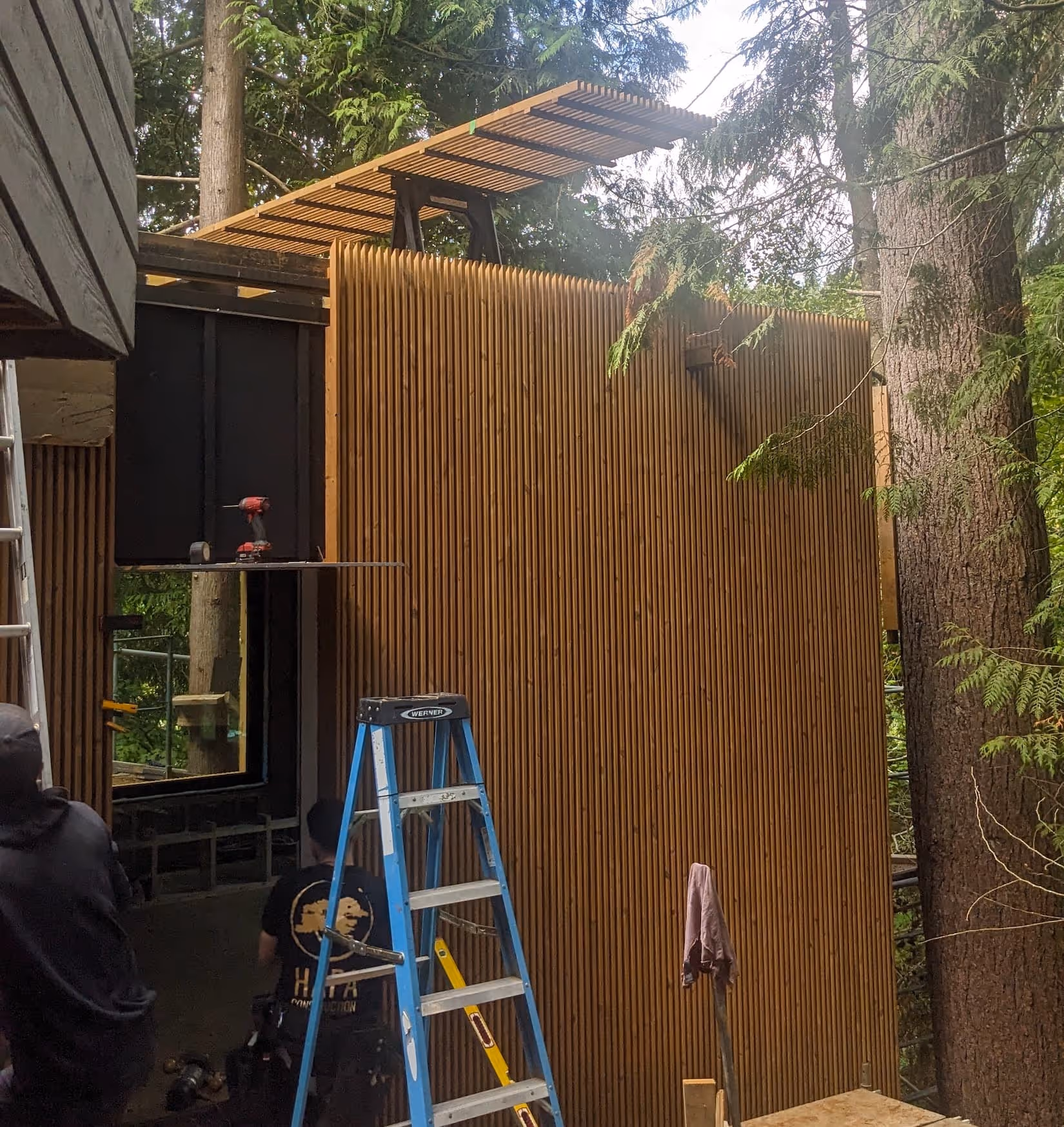 More construction detail in the Arboreal Cube project in North Vancouver