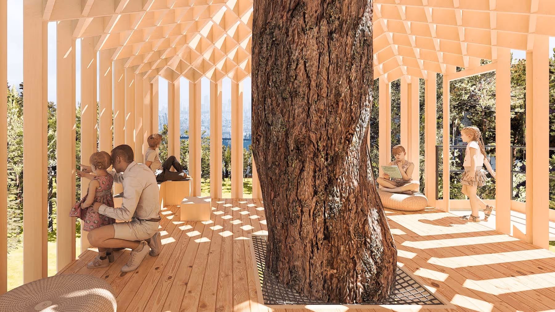 The concept of a treehouse in West Vancouver, BC.