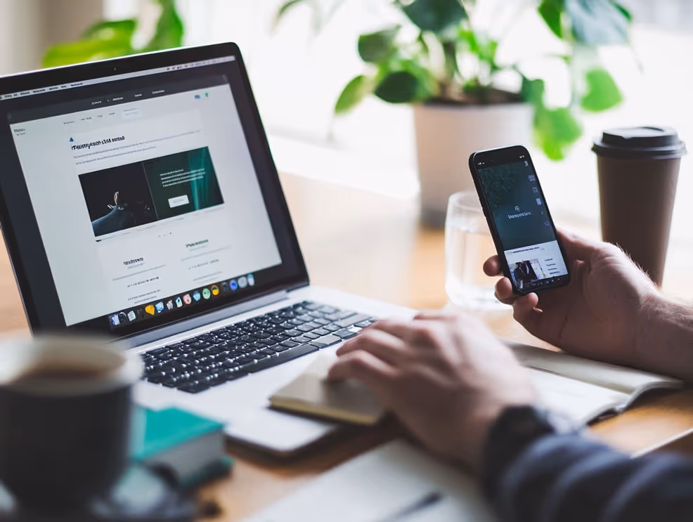 Site web affiche sur pc et mobile