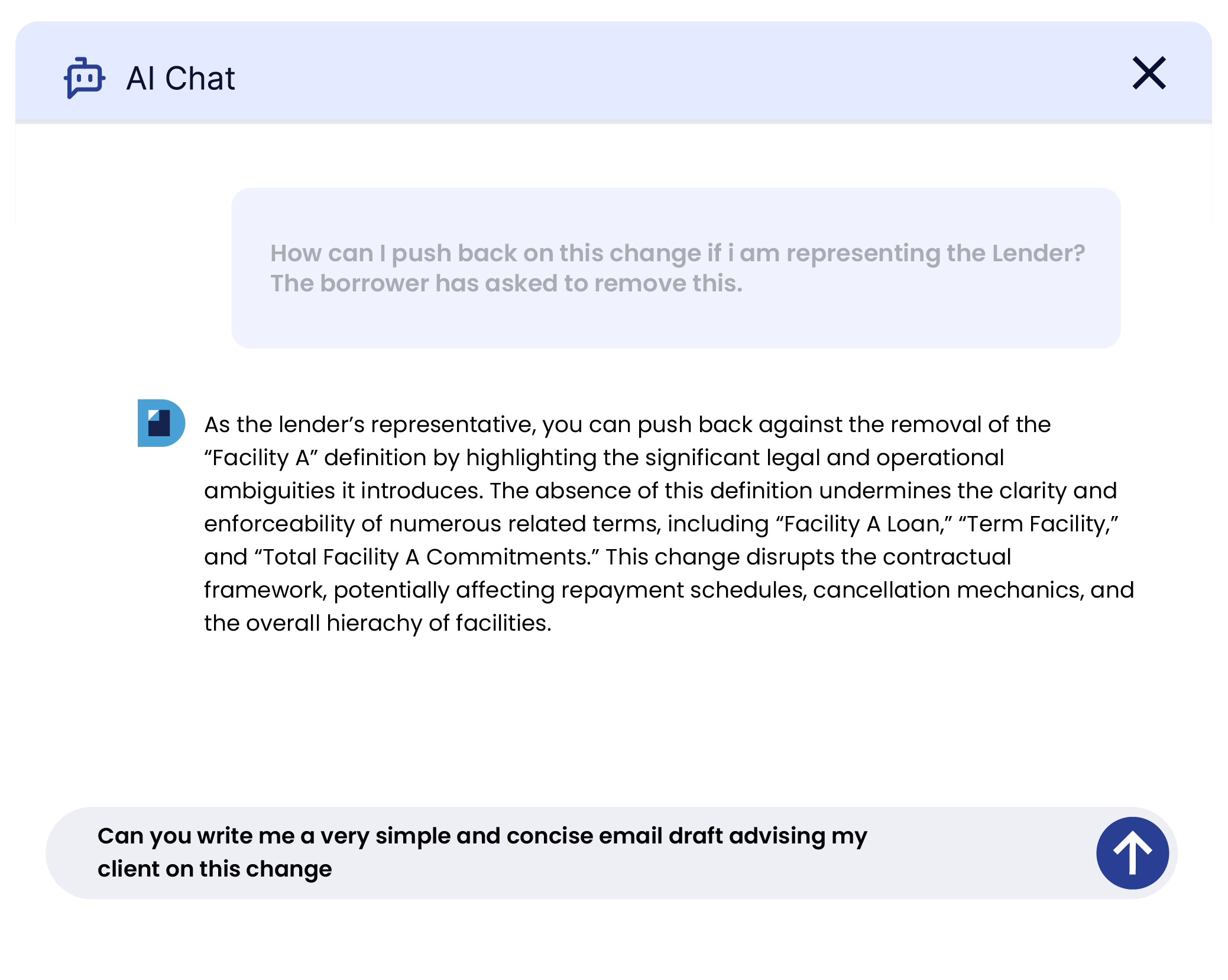 A screenshot of the chatbot, showing requests and answers.