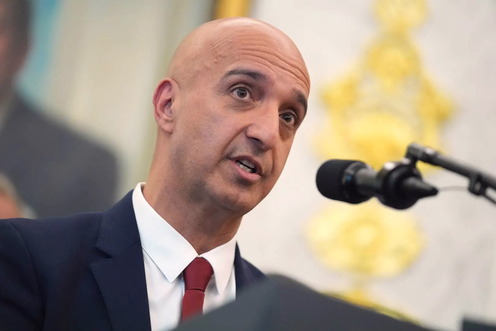 Portrait of Novo Nordisk executive Mike Doustdar featured in the press.