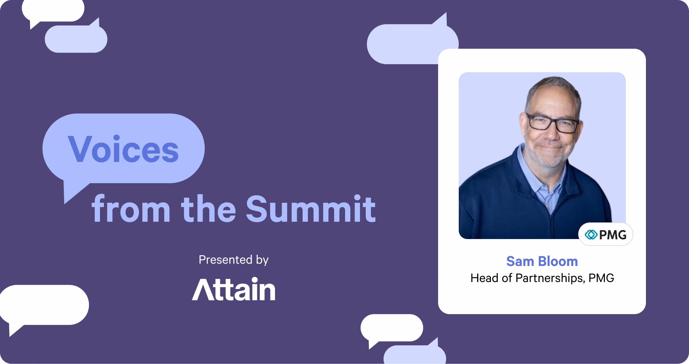 Voices from the Summit: Sam Bloom, Head of Partnerships at PMG
