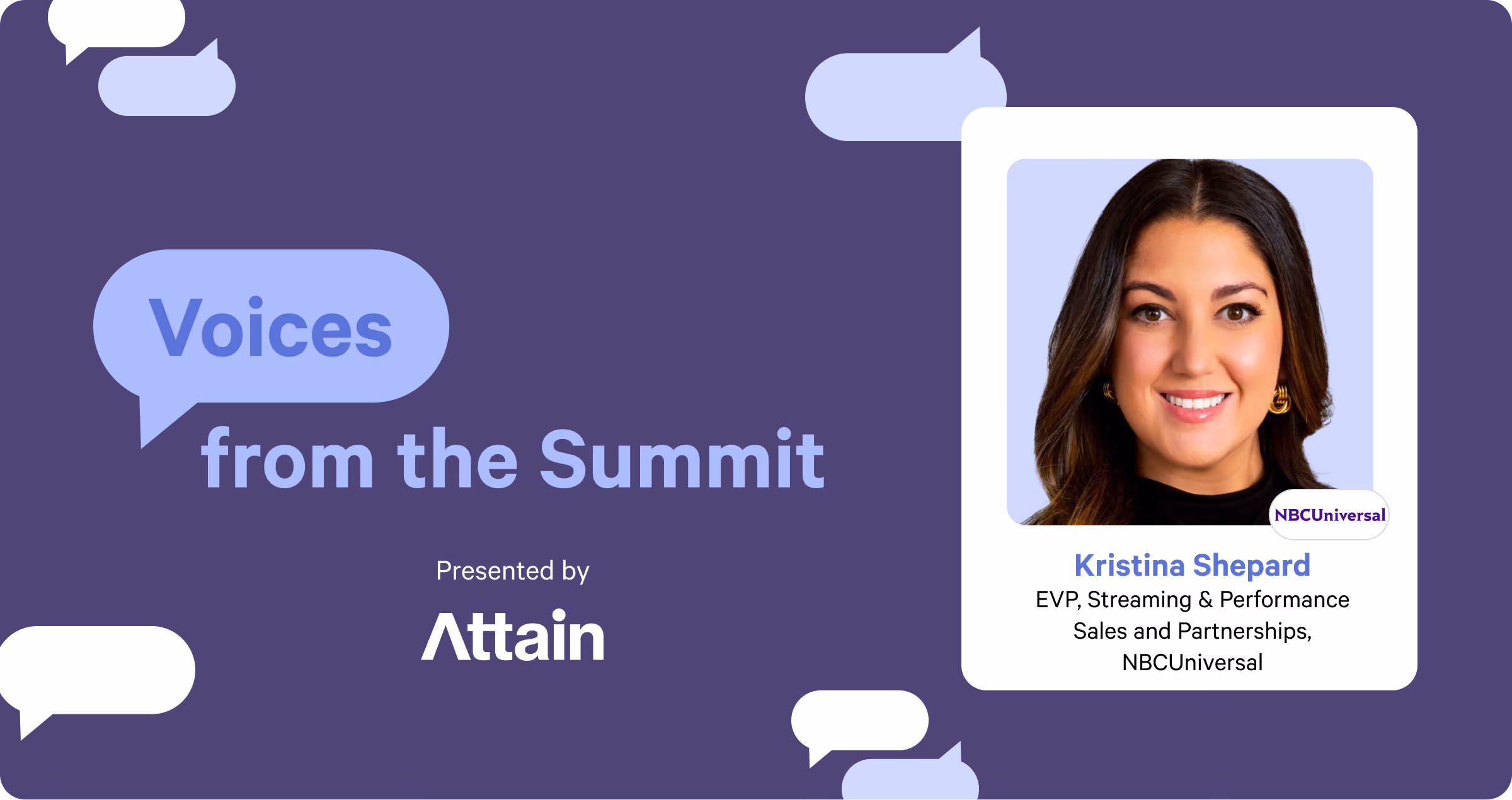 Voices from The Summit: Kristina Shepard, EVP, Streaming & Performance Sales and Partnerships, NBCUniversal