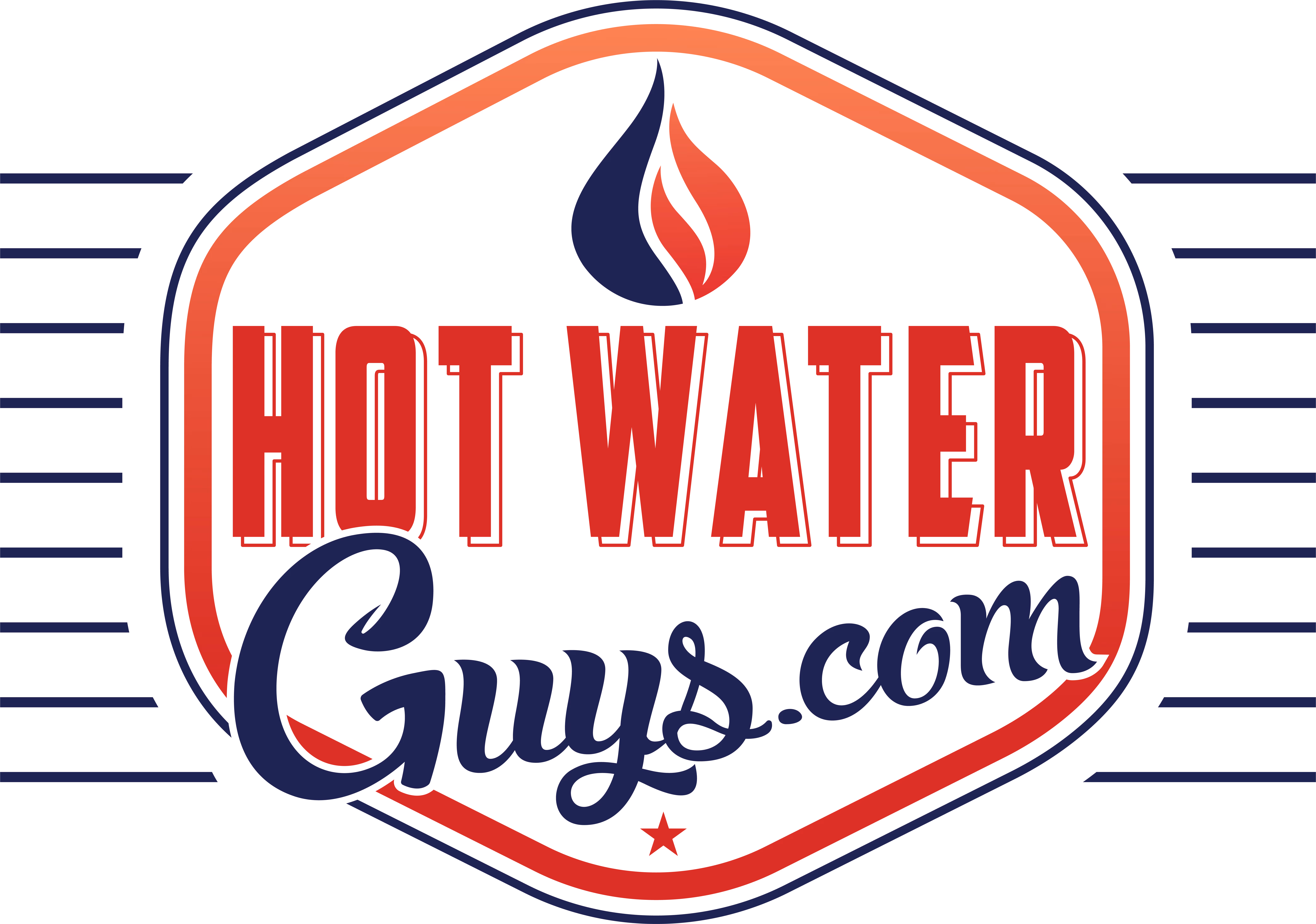 A logo for Hot Water Guys.com.