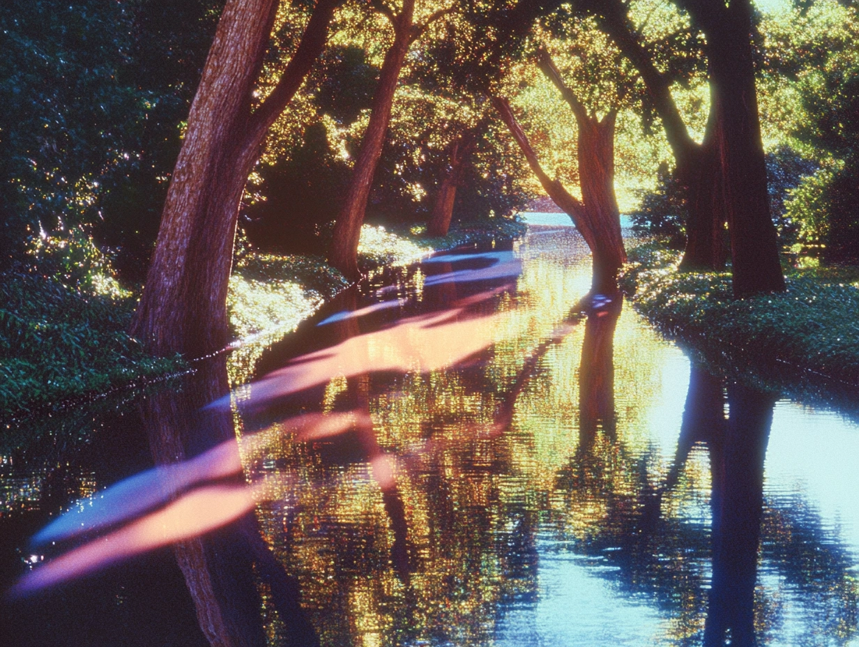 Houston bayou at sunset