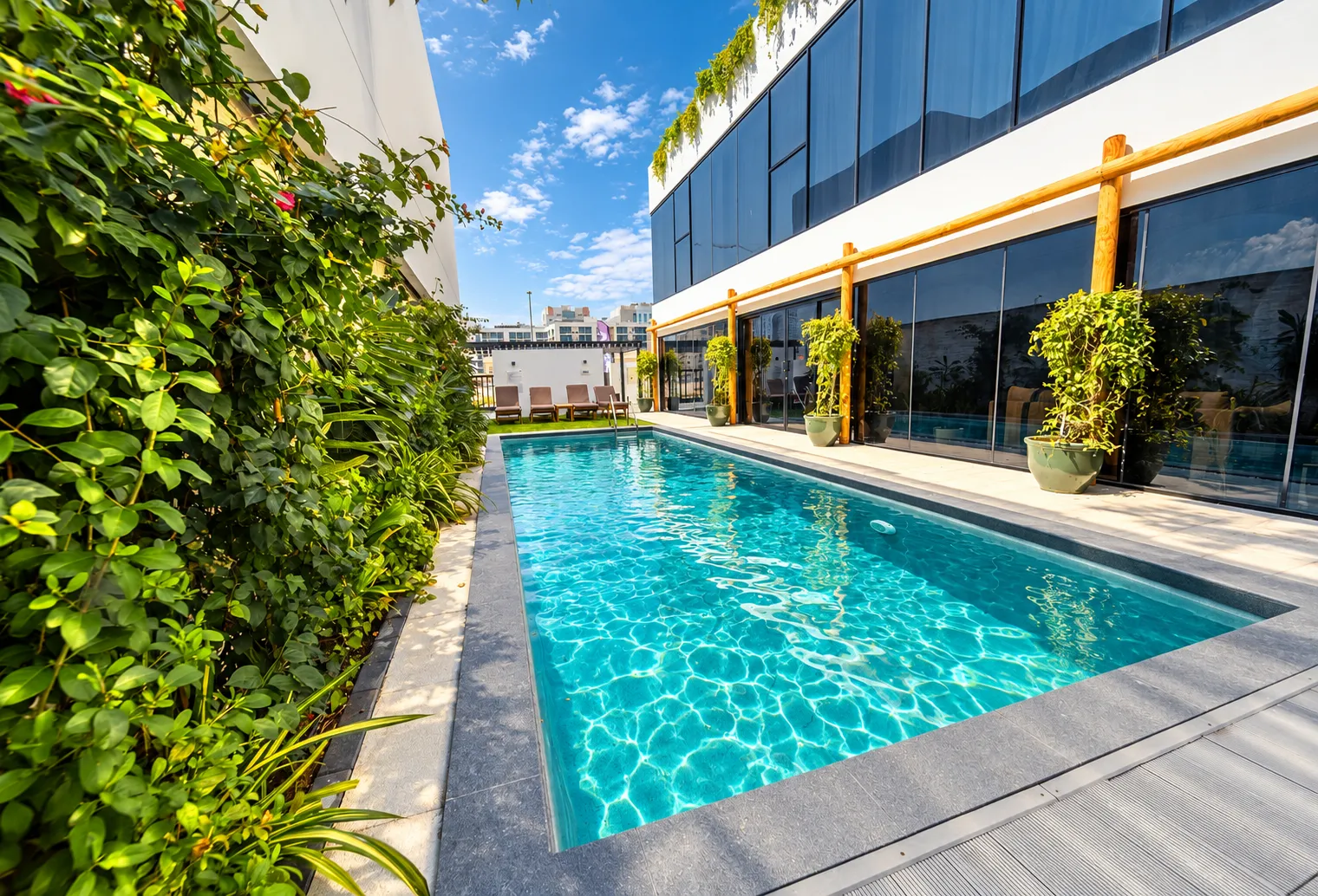 The private pool at a Nas House villa
