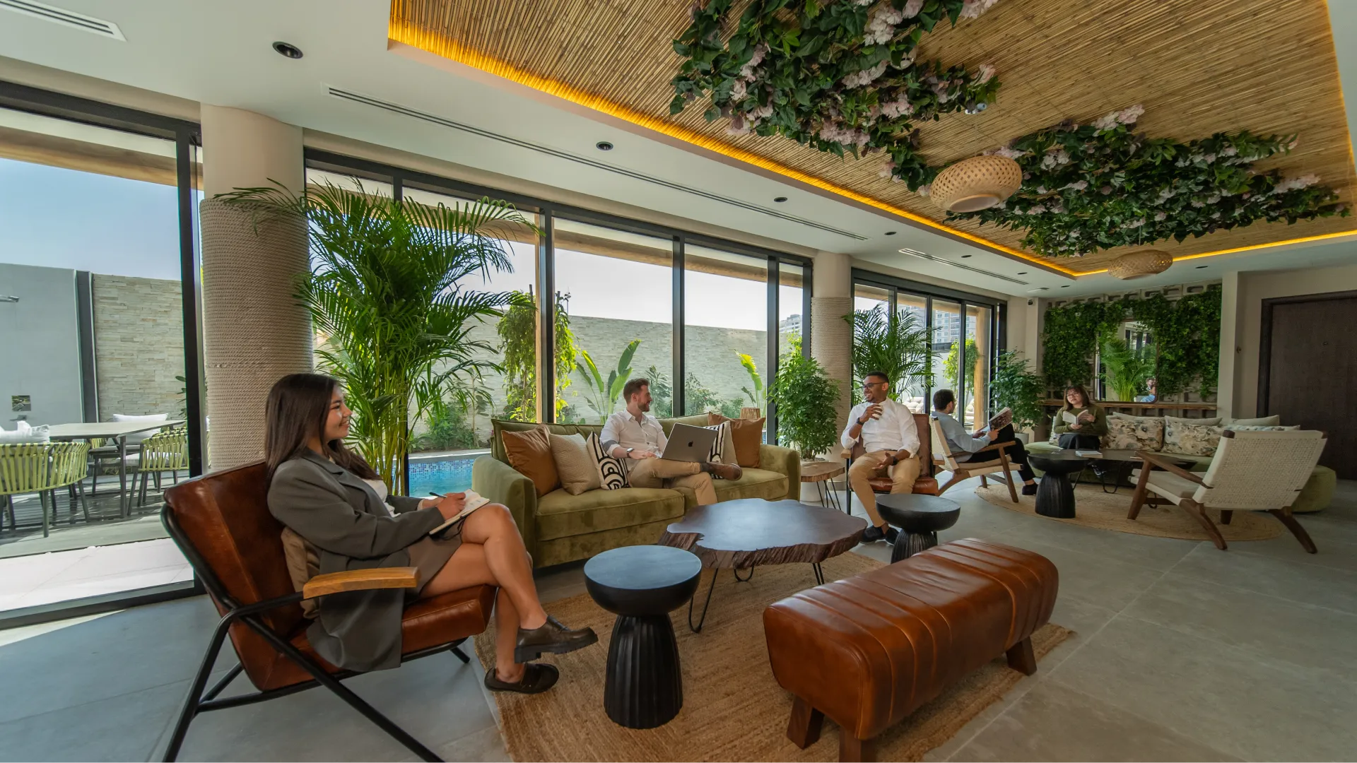Guests relaxing in the Nas House lounge