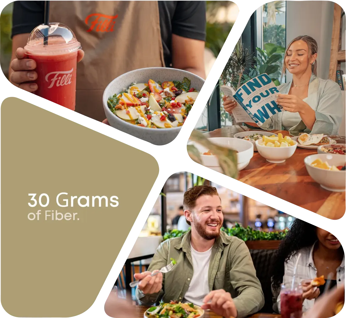 Plant based meals, 30 grams of fiber