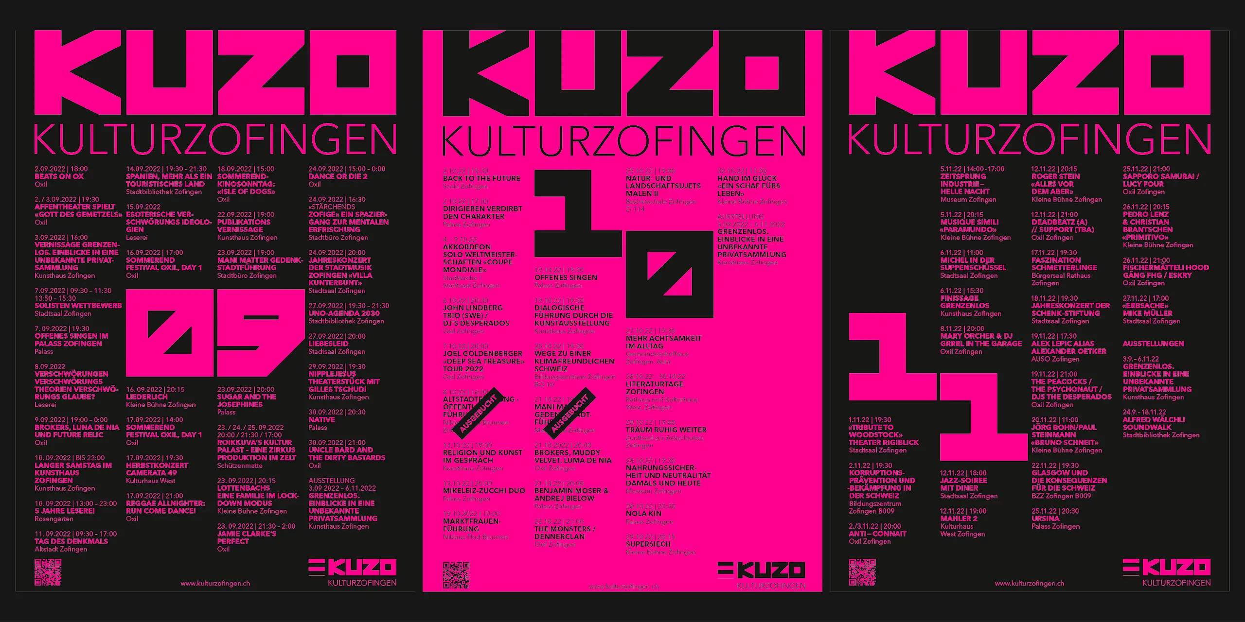 KUZO Kultur Zofingen Plakate Layout