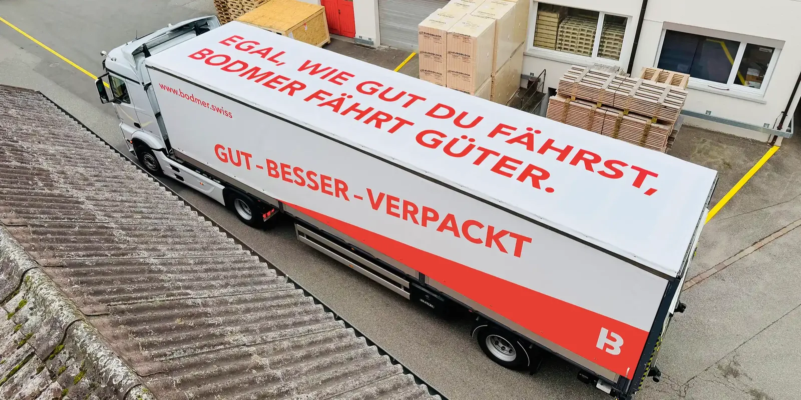 Bodmer LKW im Innenhof