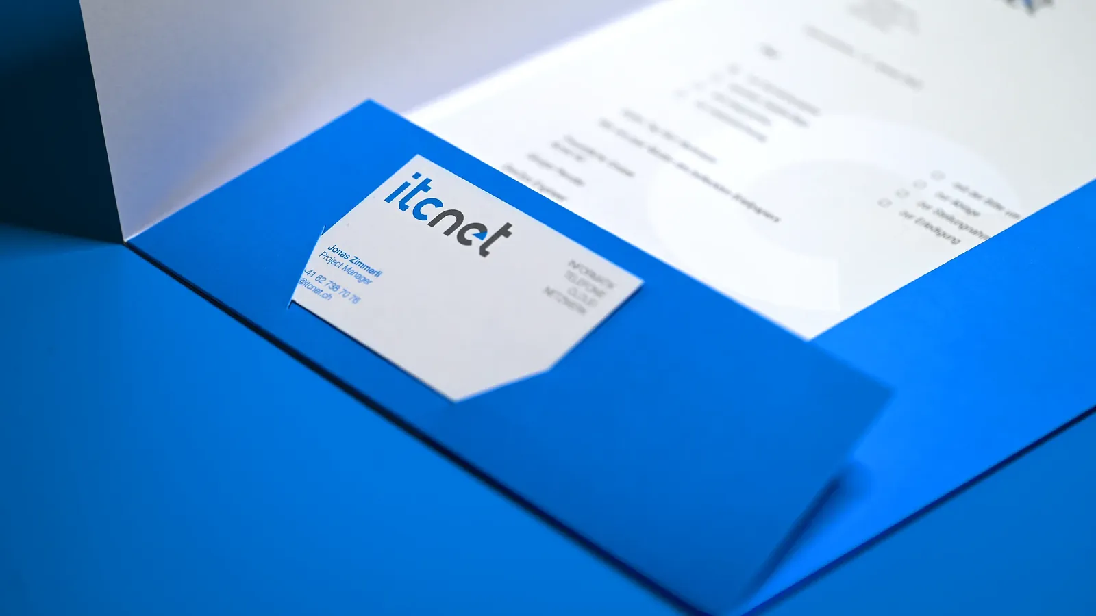 itcnet Projektmappe und Visitenkarte