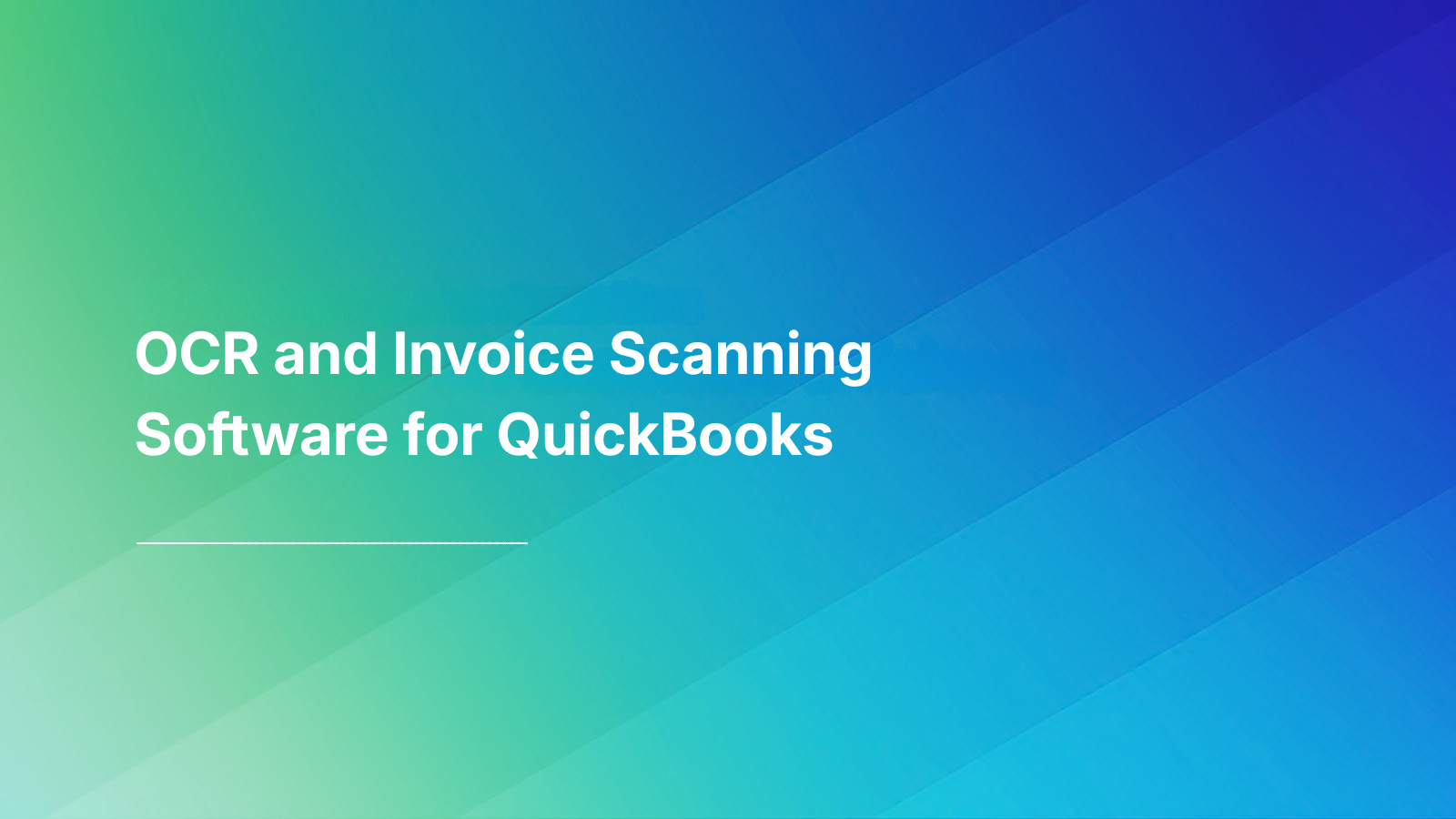 OCR and Invoice Scanning Software for QuickBooks