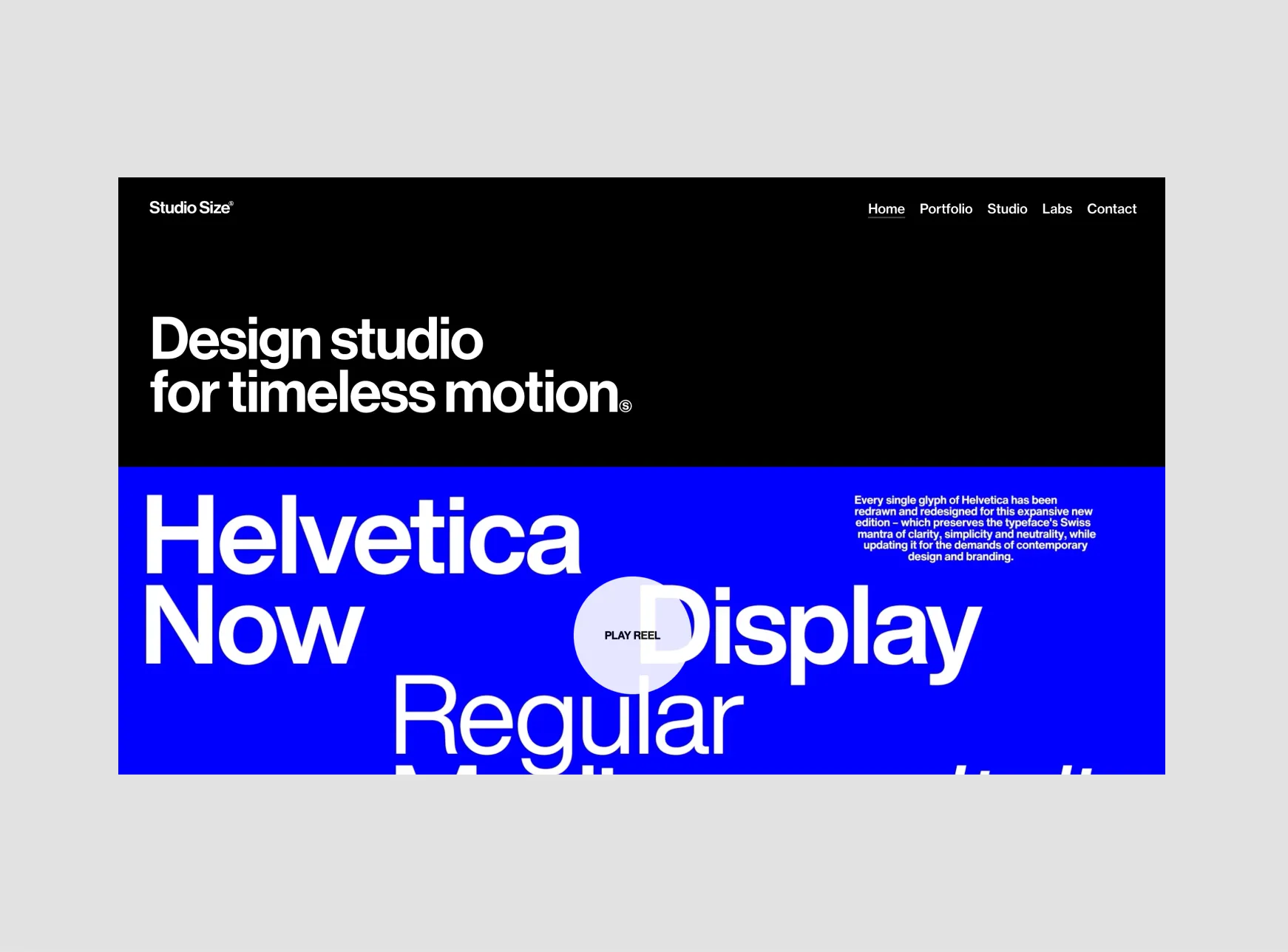Studio Size - Website Inspiration