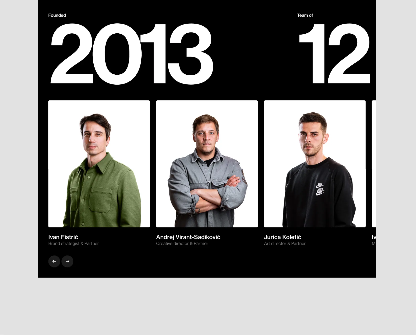 Studio Size - Website Inspiration