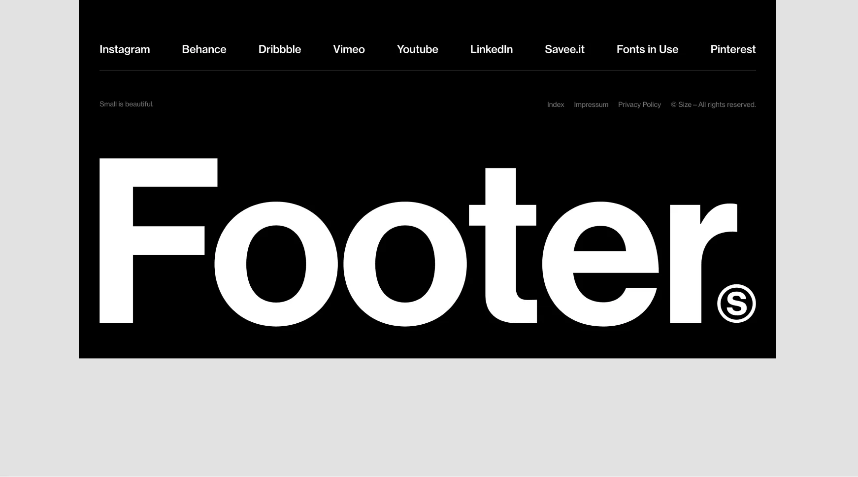 Studio Size - Website Inspiration