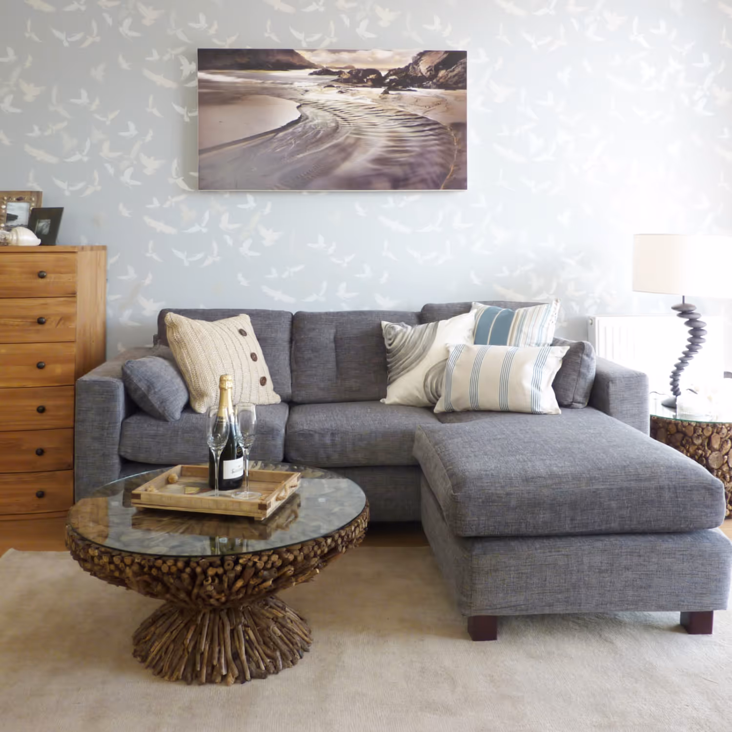 Seaside themed living room