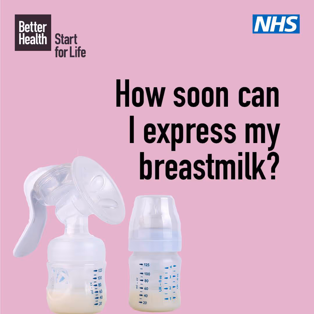 NHS How soon canI express my breastmilk poster