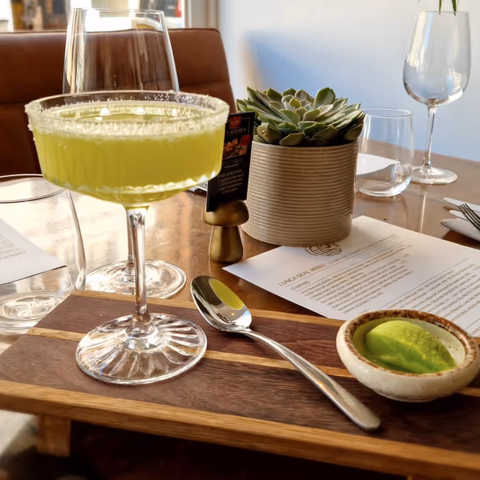 Green cocktail drink