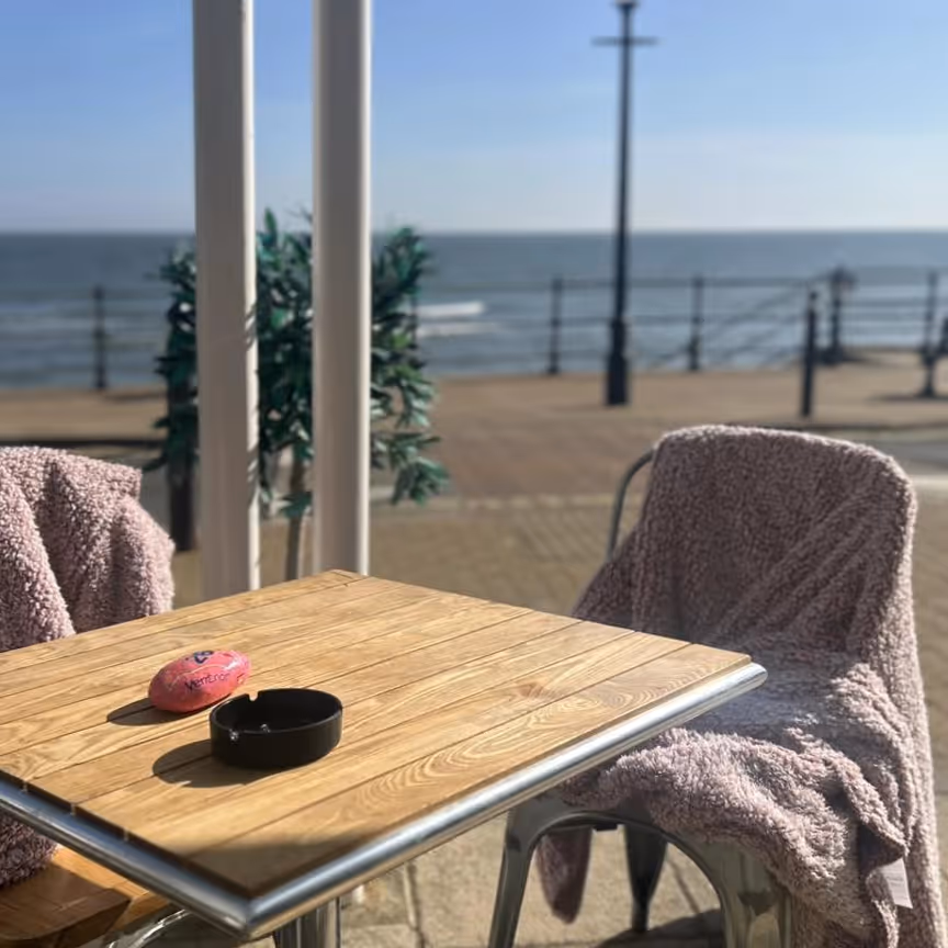 Outdoor cafe on the sea front