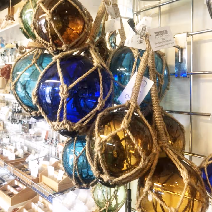 Selection of glass fishing floats