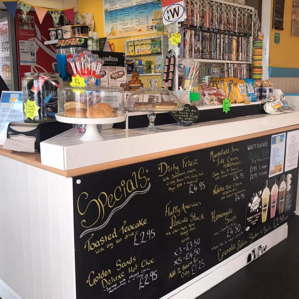 Interior of Golden Sands fish and chip shop