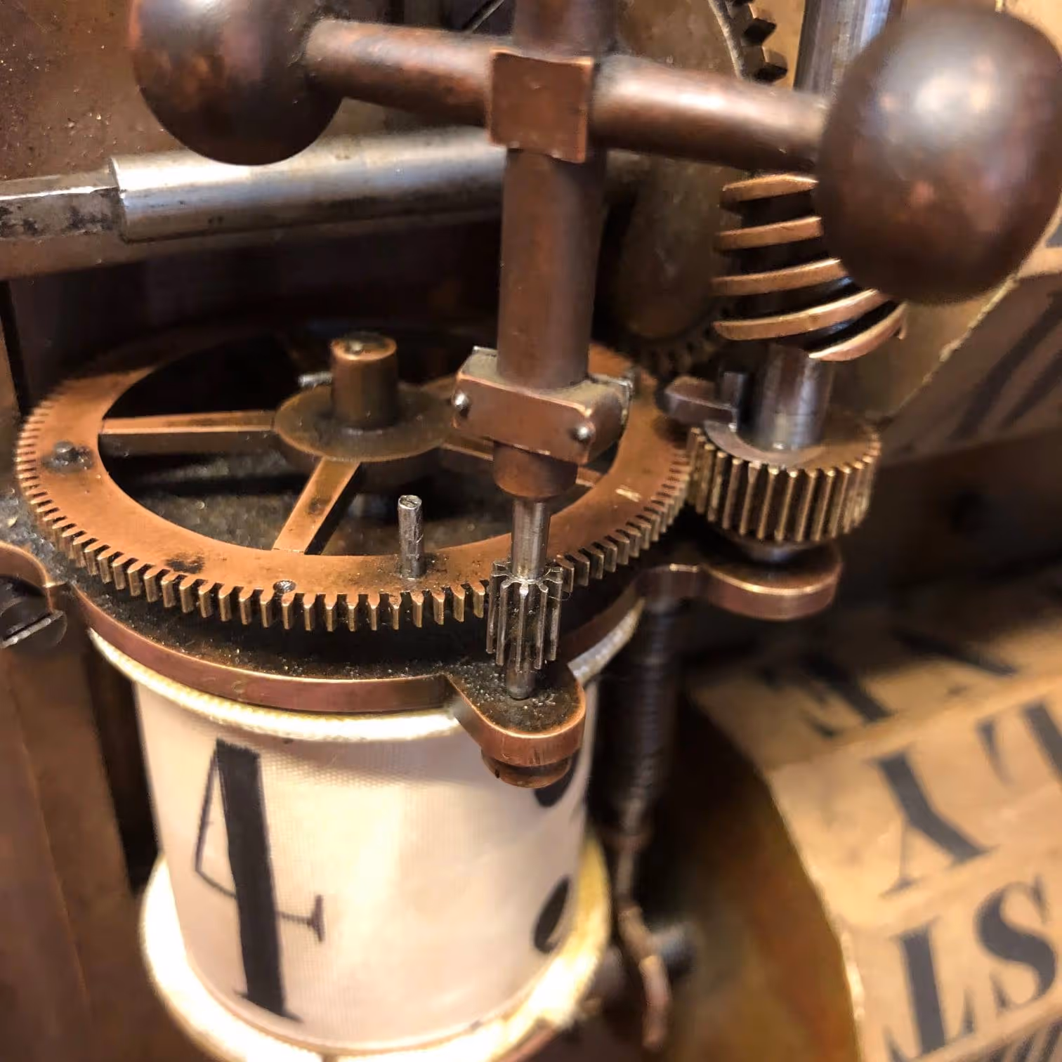 antique clock being repaired