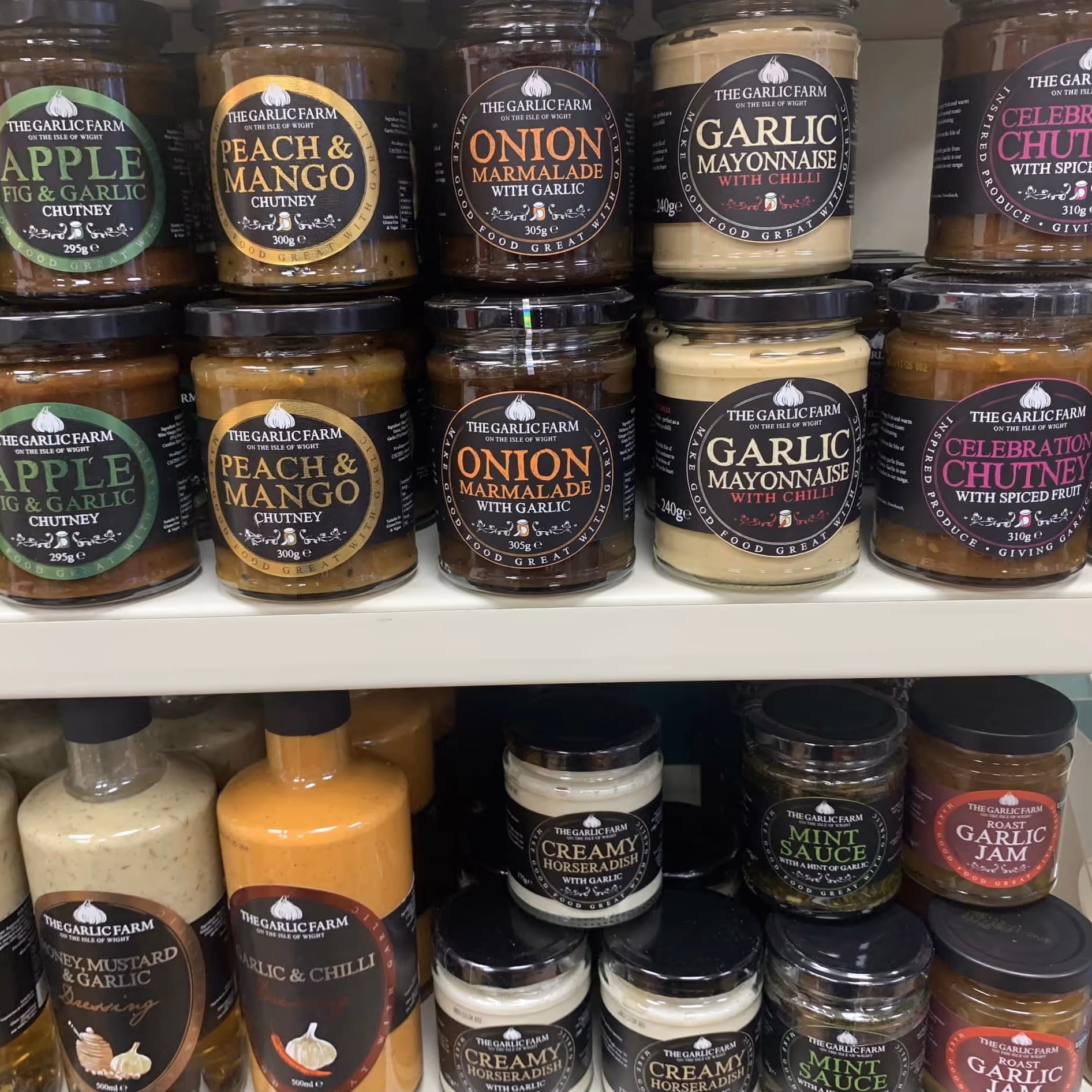 Jars of sauces and mayo