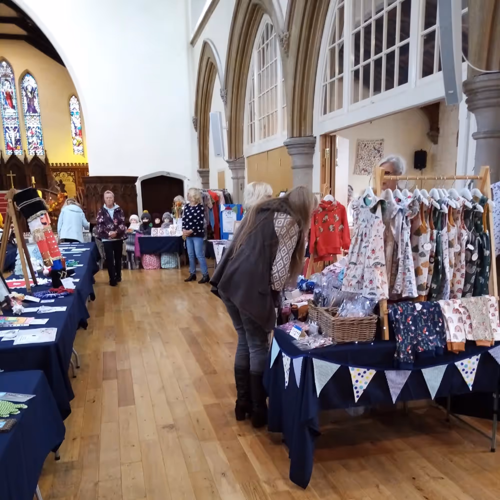 Craft fair in a church