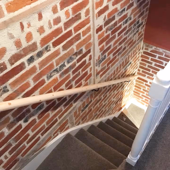 Brick wall in a stairwell