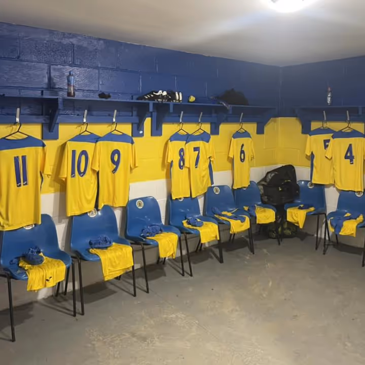 Blue and yellow football kit