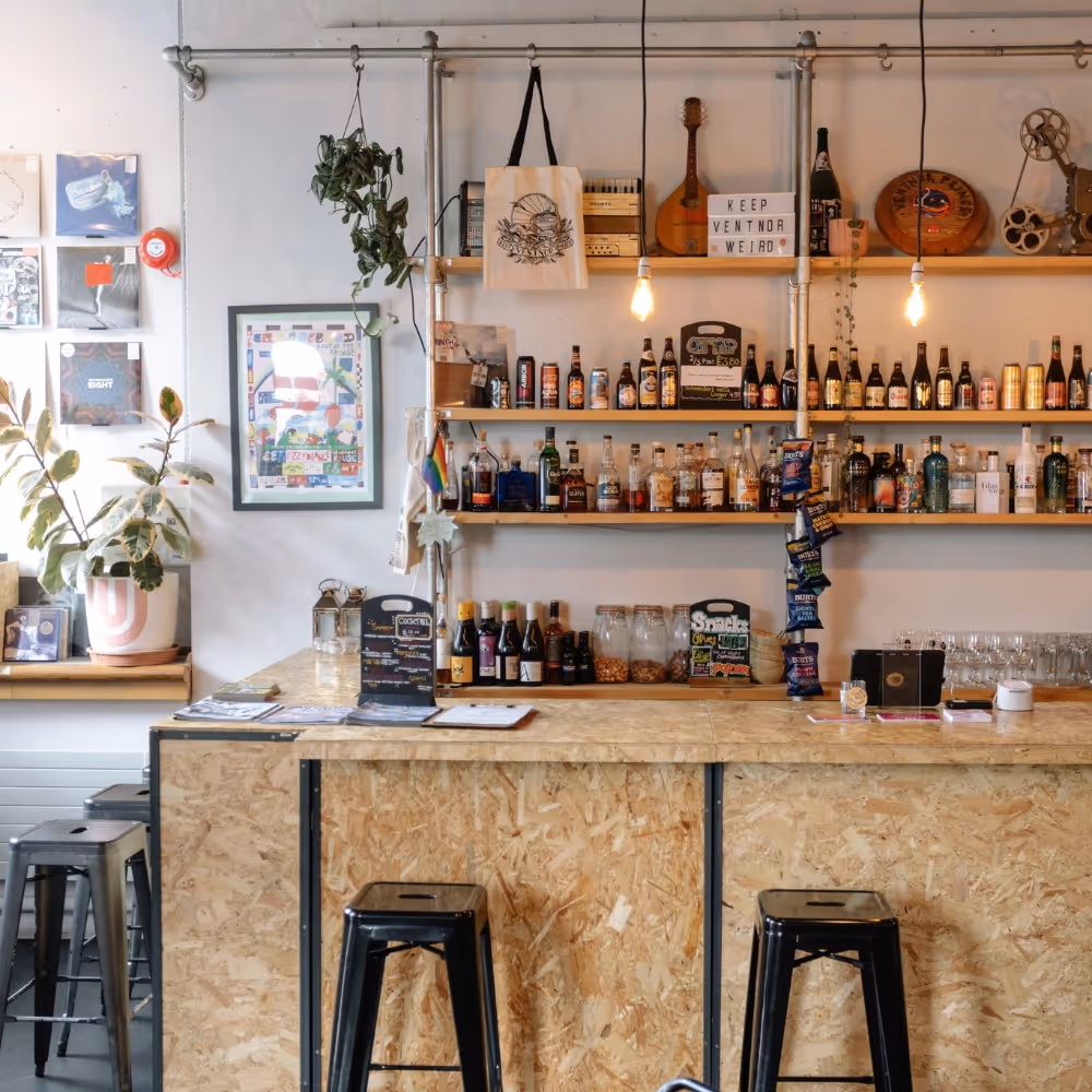 A bar in a trendy cafe