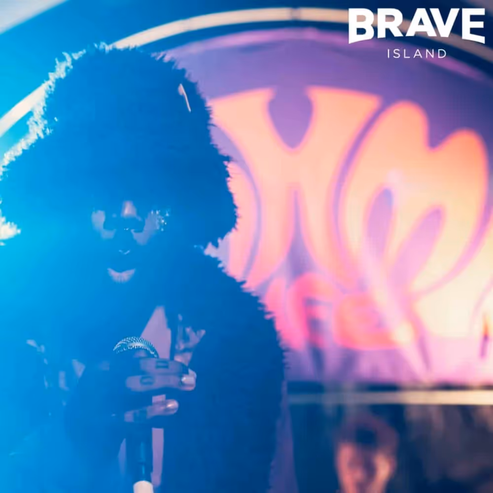 Rap artist performing