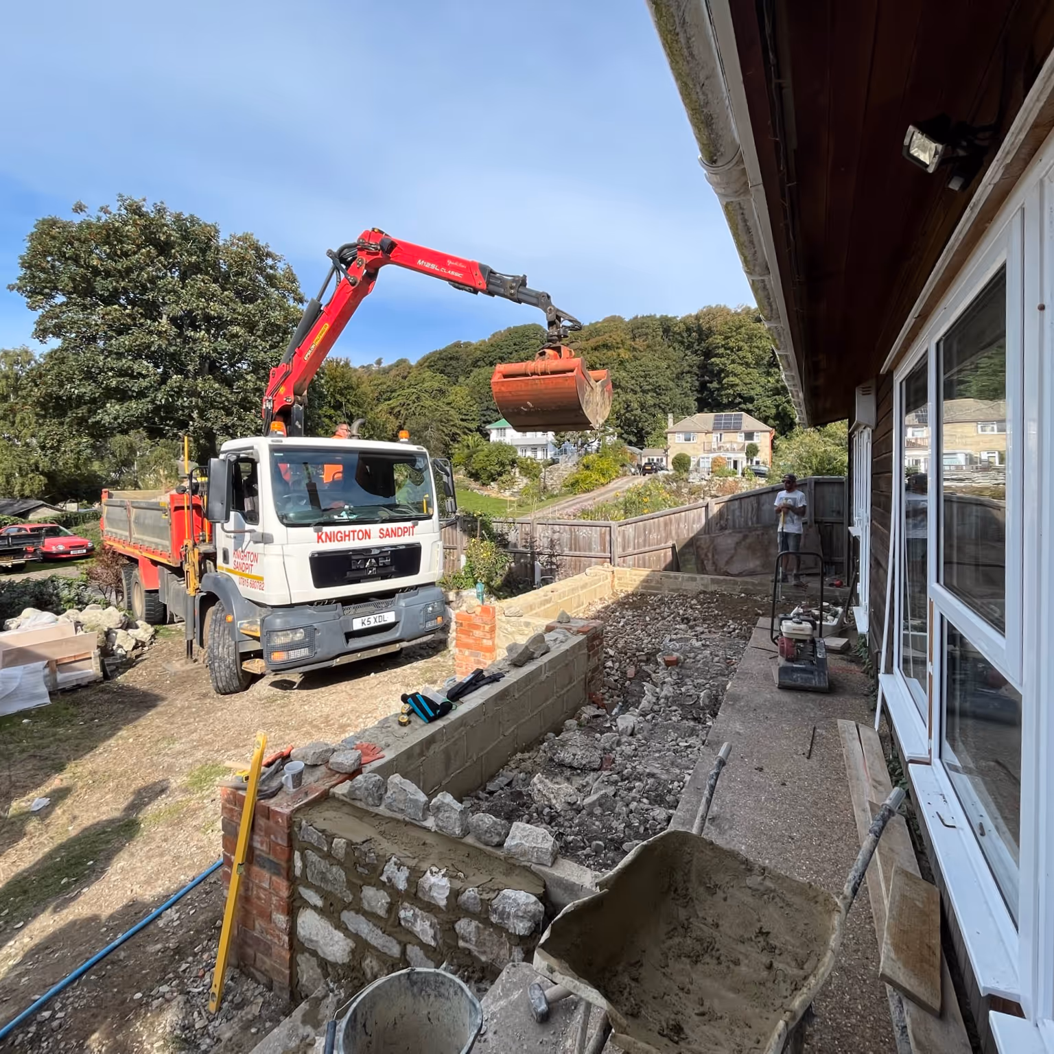 Construction works at a house