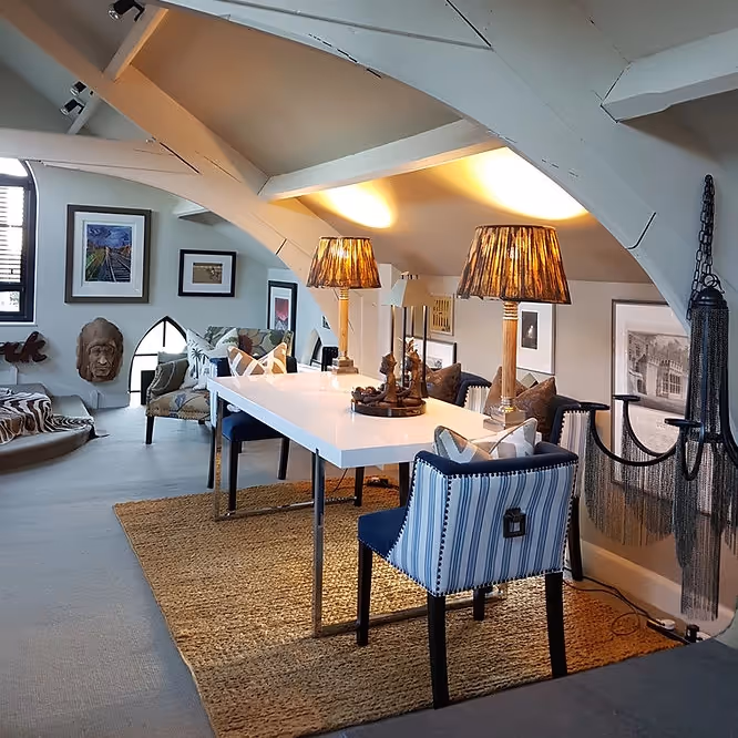 Living dining room in a loft conversion