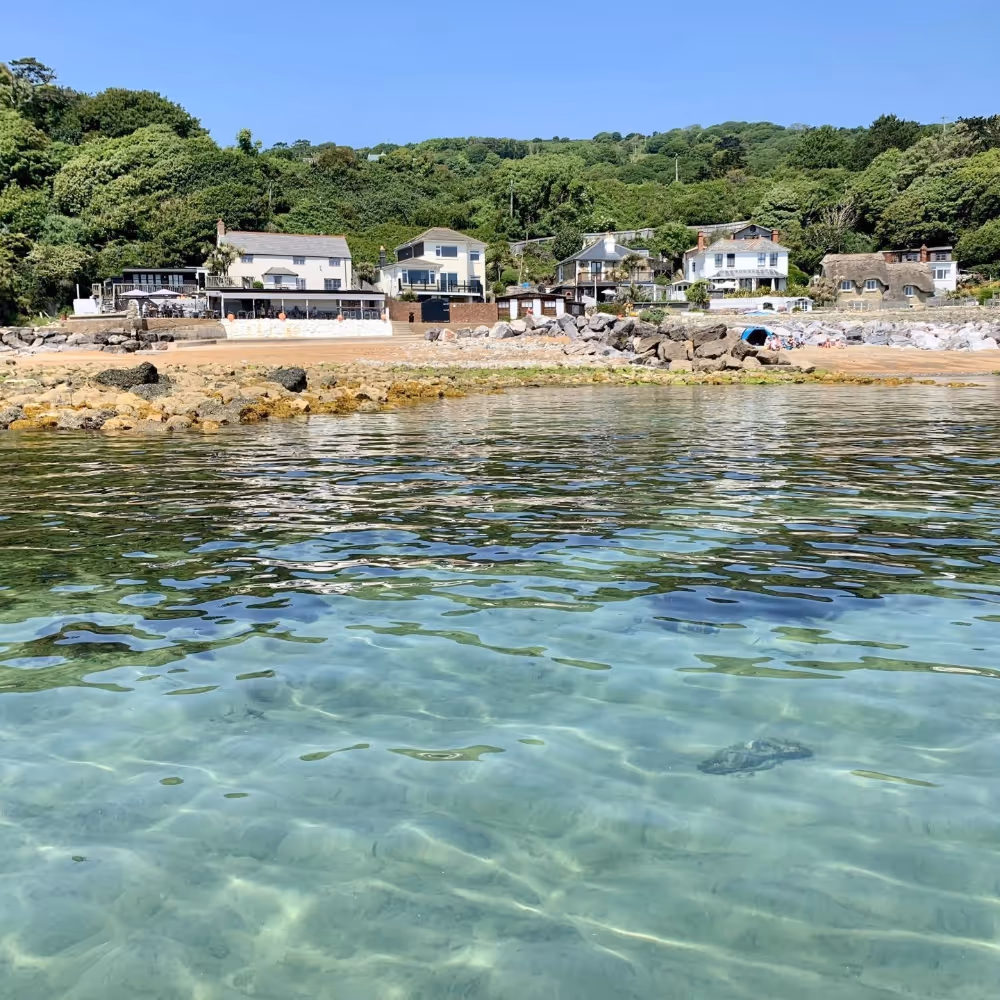 Shallow waters in a cove on the Isle of Wight