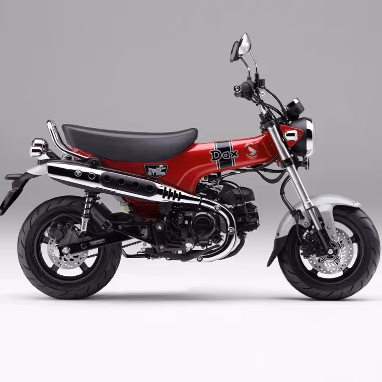 A red Honda Dax ST125 Motorcycle