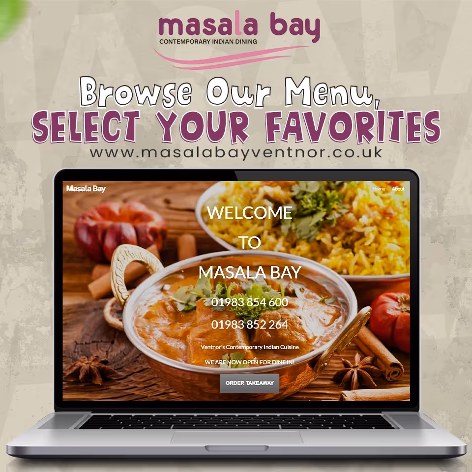 Indian restaurant advert