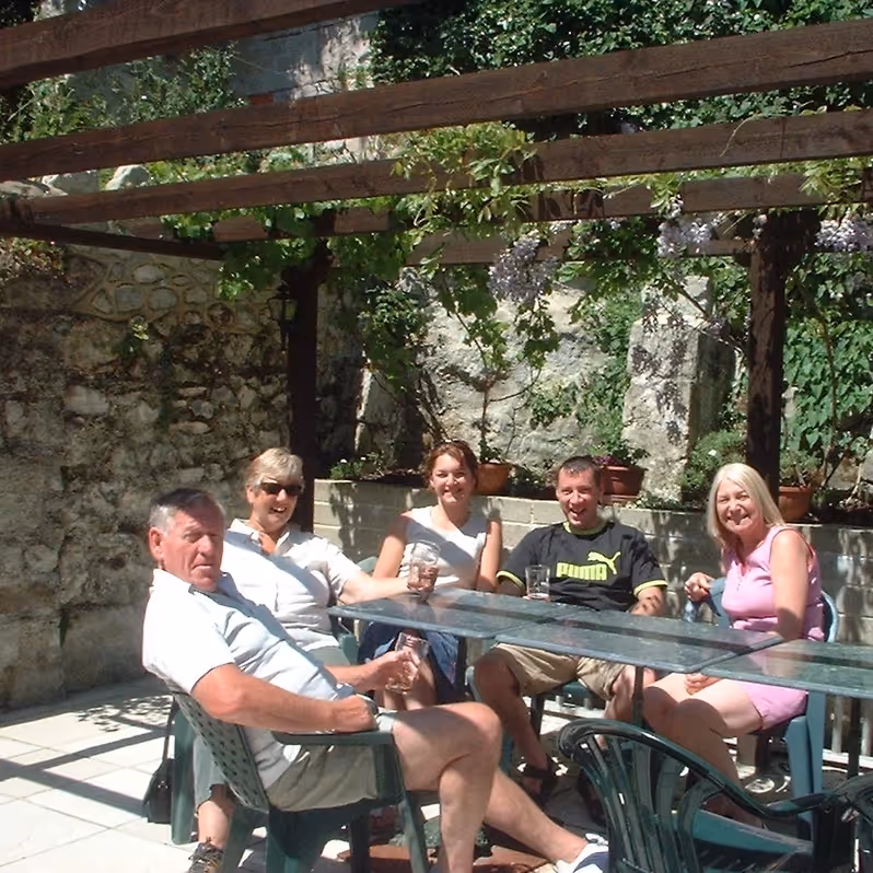 Outside seating at a pub