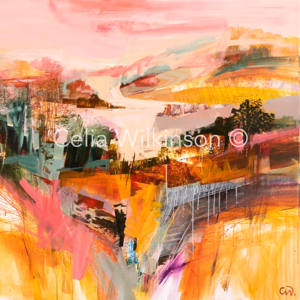 An abstract landscape painting