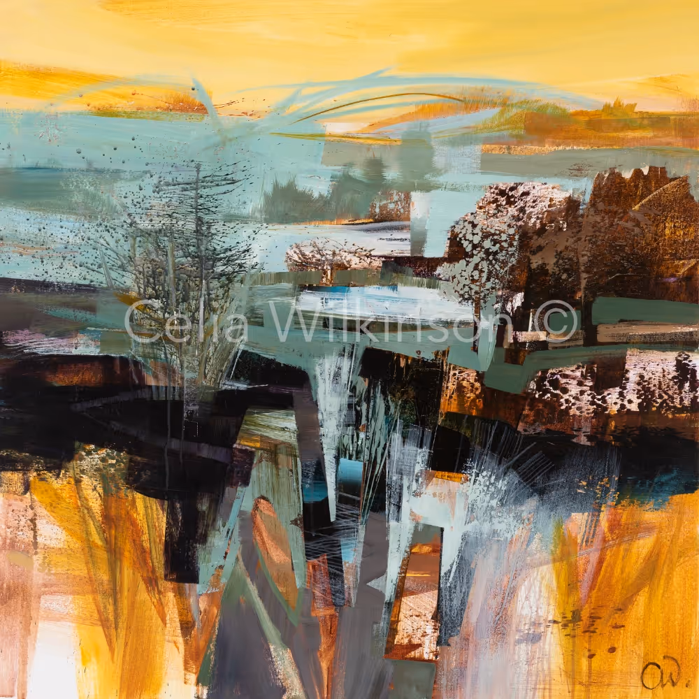 An abstract landscape painting