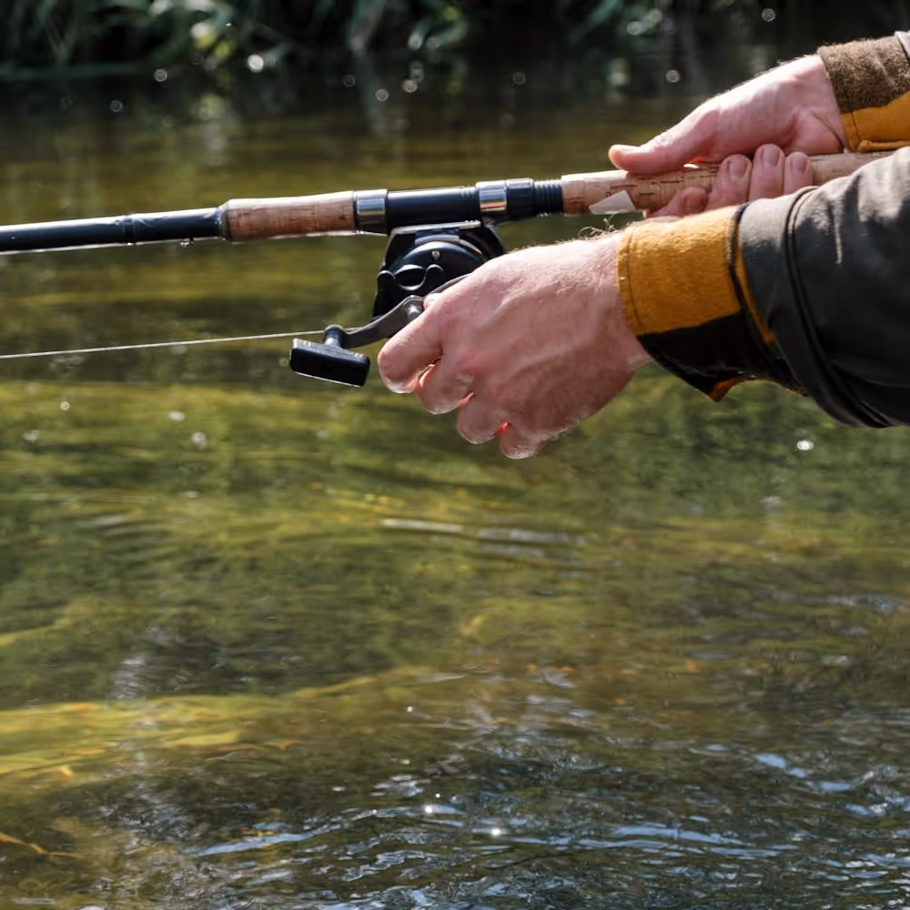 Man holding a fishing rod