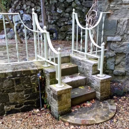 Forged railings around a patio
