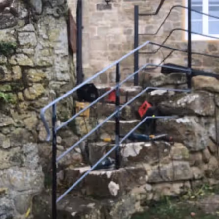 Balustrades down some steps