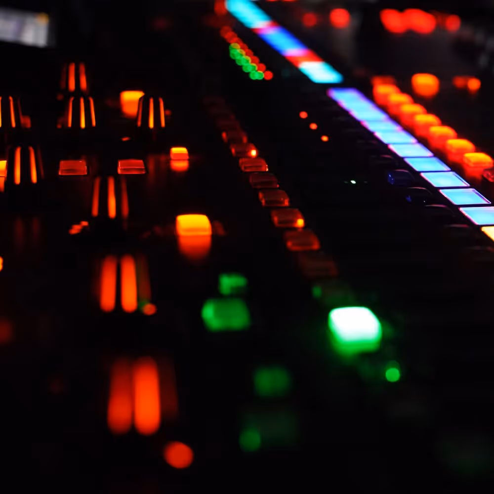 Lights on a live mixing desk