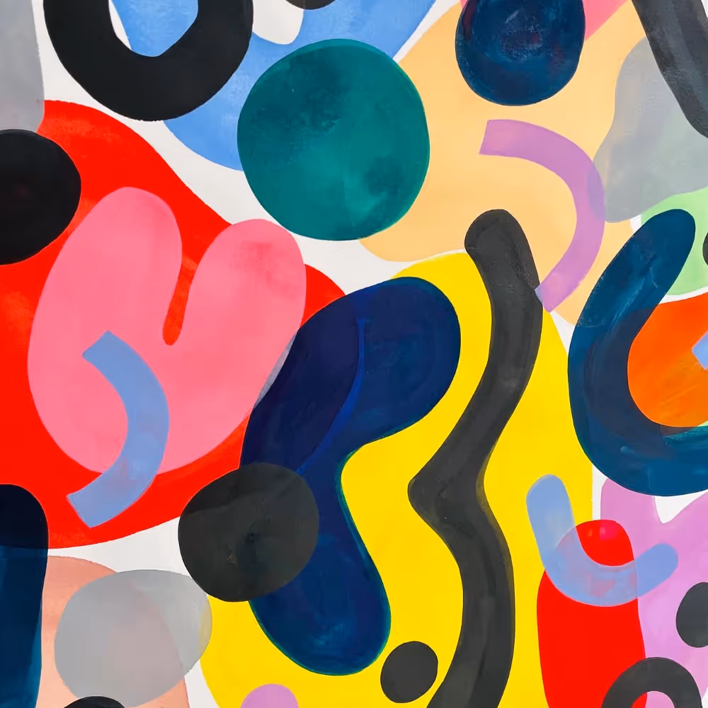 Bold and abstract painting in acrylic