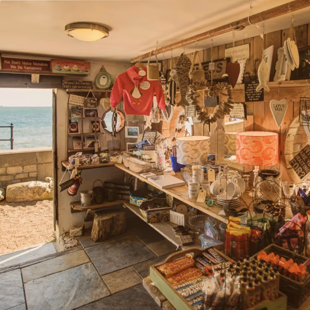 Inside a beachside gift shop