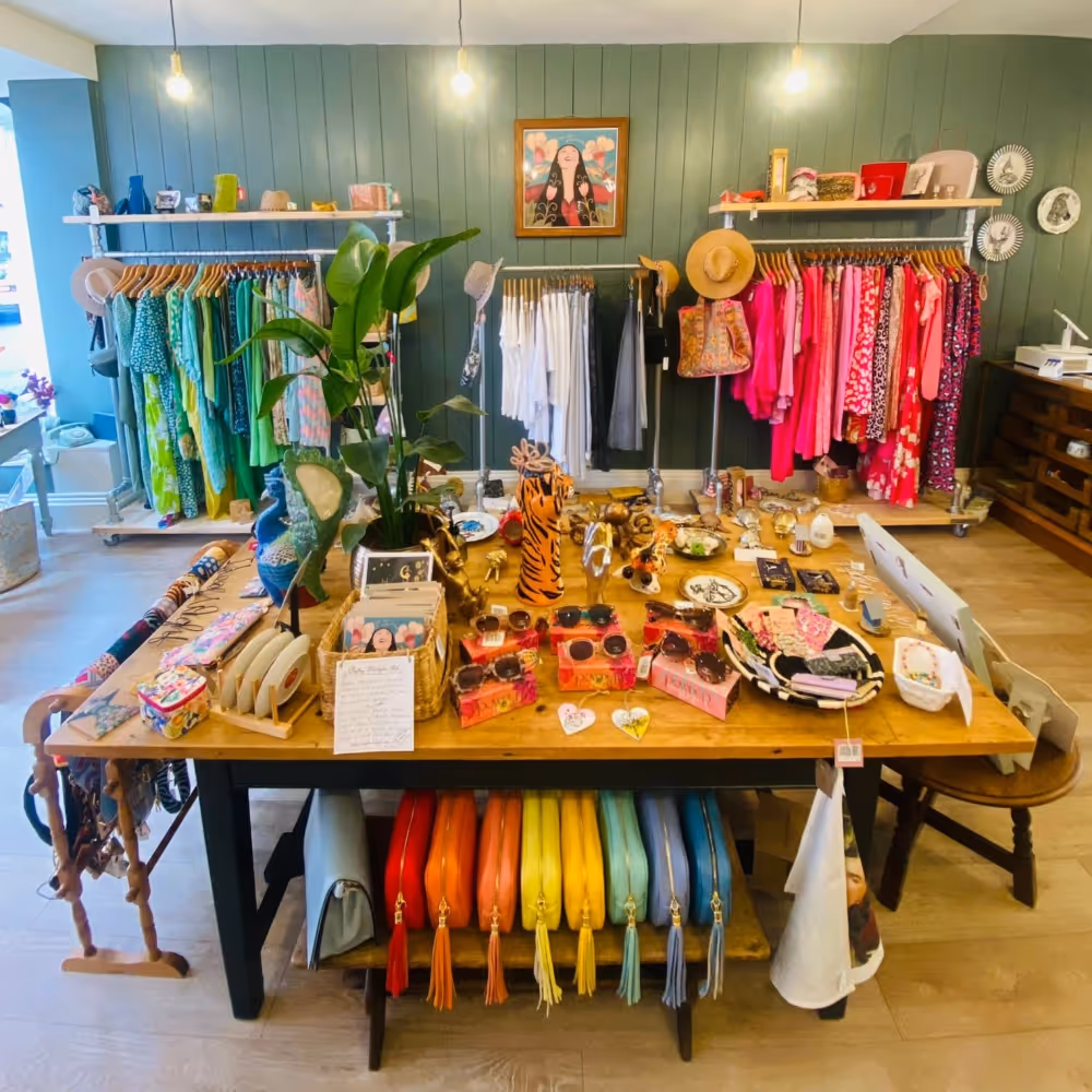 Interior displays in a ladies boutique