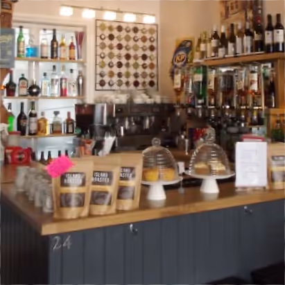 Bar and coffee area inside a high street hotel